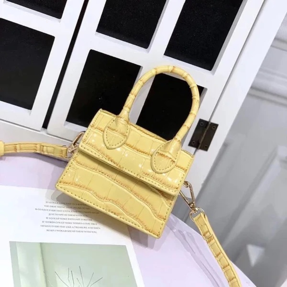 Mini Croc Handbag (Yellow)